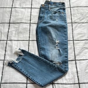 lucky brand frayed ankle jeans